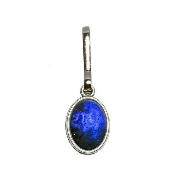 Iris Nebula Space Oval Zipper Pull