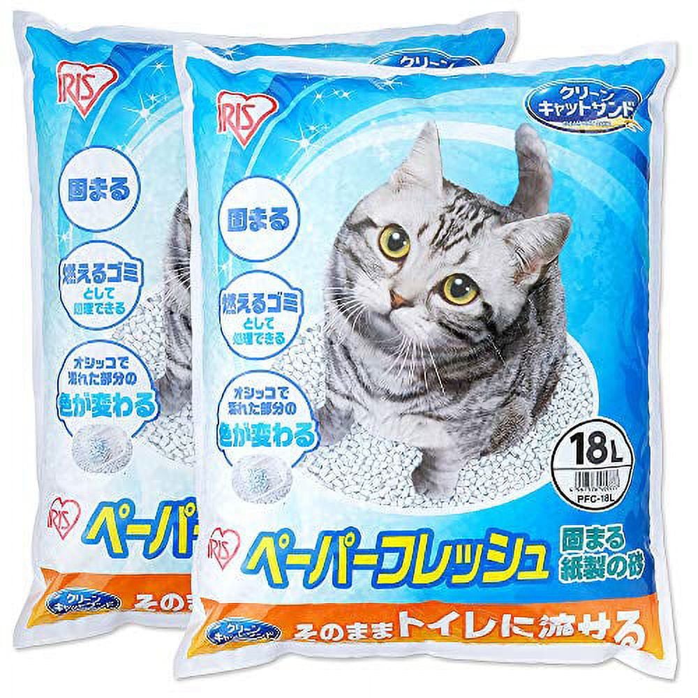 Iris Ohyama Cat Litter Paper Fresh Flushable PFC18L (Paper) 18L x 2 Bags (Case Sold)