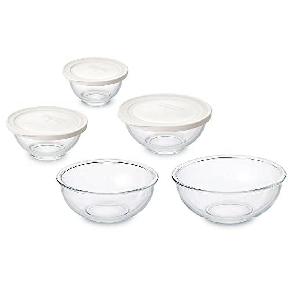 Iris Ohyama Heat Resistant Glass Bowl 5Piece Set Slim Storage