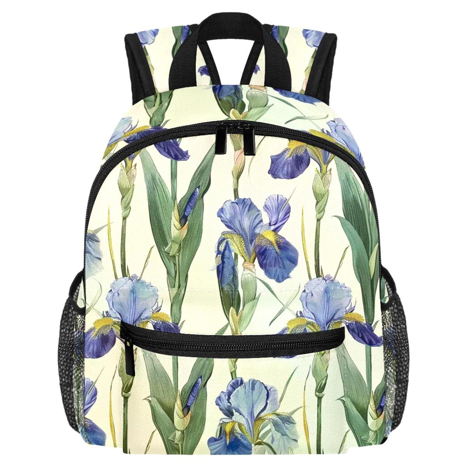Iris Pattern Small Backpack School Bag Bookbag, Fits 3 to 8 Years Old