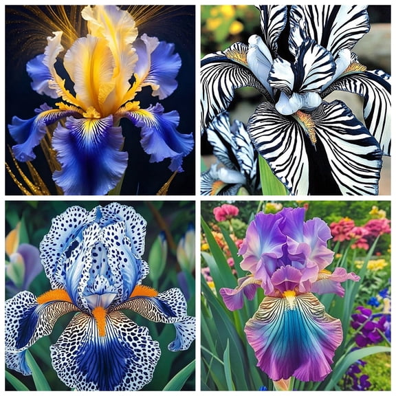 Iris for Planting-(Non-Artificial)-Bright Mixed Color Blooms, Simple to Cultivate, Fast Germination, Flowering Year After Year, Perfect for Home Garden