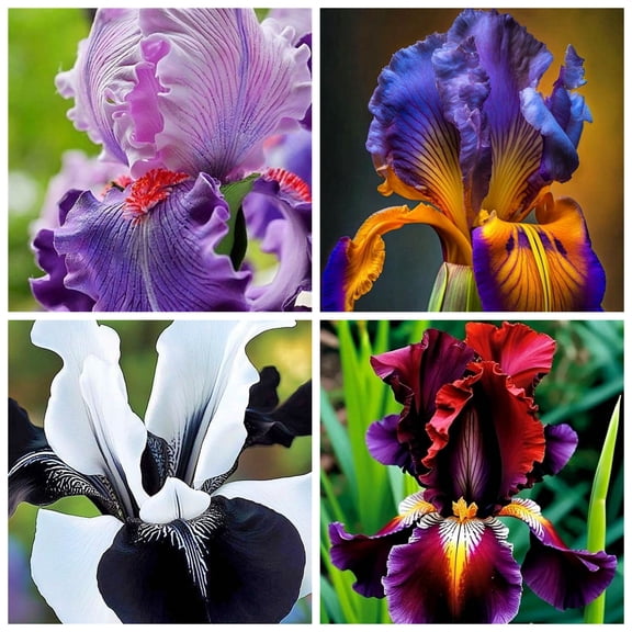 Iris for Planting-(Non-Artificial)-Elegant Mixed Color Blooms, Easy to Raise & Swift Sprouting, Reblooms Year After Year, Wonderful for Home Landscape
