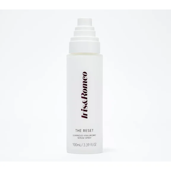 Iris & Romeo The Reset Luminous Hyaluronic Serum Spray, 3.39 fl oz Hydrating 3-in-1 Face Mist