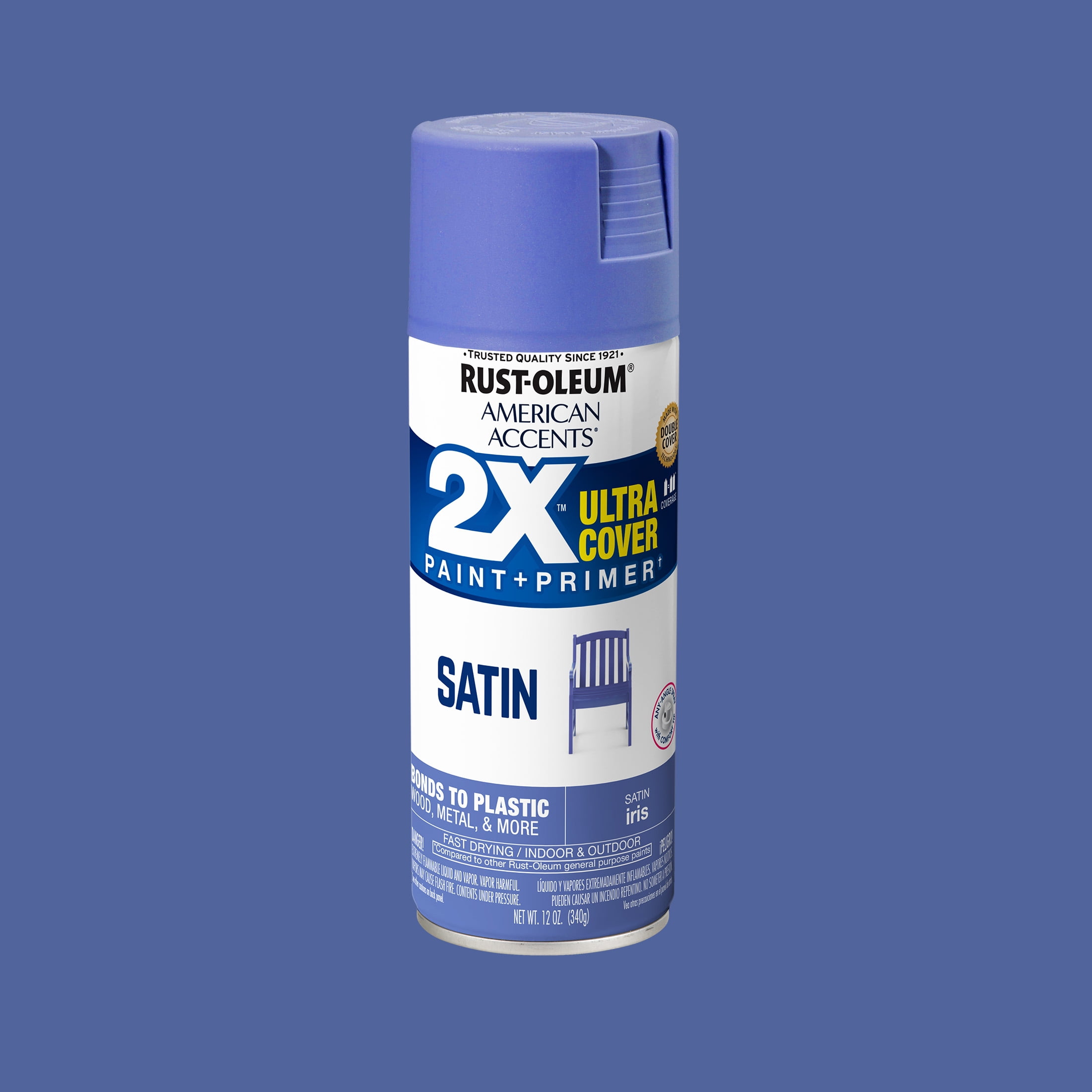 Iris, Rust-Oleum American Accents 2X Ultra Cover Satin Spray Paint-383197, 12 oz