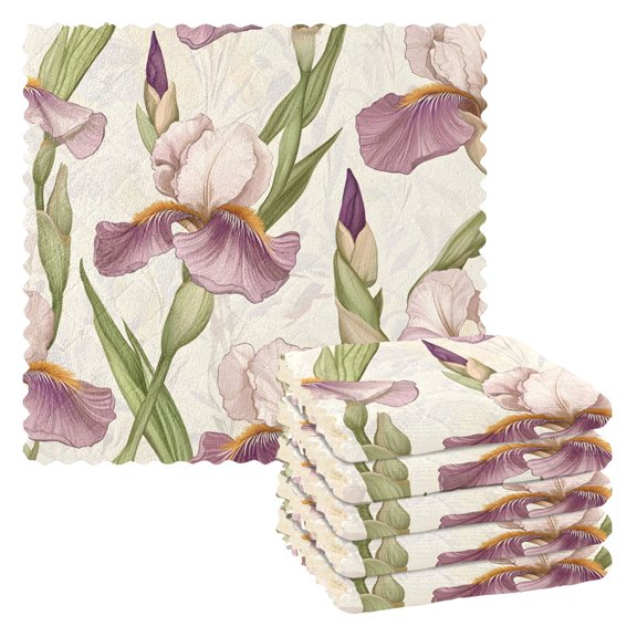 Iris Two Kitchen Cloth Dish Towels for Drying Washing Absorbent Dish Rags Reusable soft kitchen dishcloth set 6 Pack