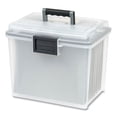 thumbnail image 1 of Iris WEATHERTIGHT Portable File Box, Letter Files, 13.7 x 10.4 x 11.8, Clear/Gray Accents (110351), 1 of 1