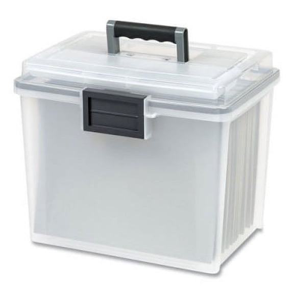 1 PK,IRIS Weathertight Portable File Box, Letter Files, 13.7 X 10.4 X 11.8, Clear/gray Accents (110351)