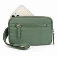 thumbnail image 1 of Iris Wallet with ID Window RFID Phone Wristlet Wallet for Women Nylon Travel Credit Card Holder Keychain Coin Purses Pouch Green, 1 of 1