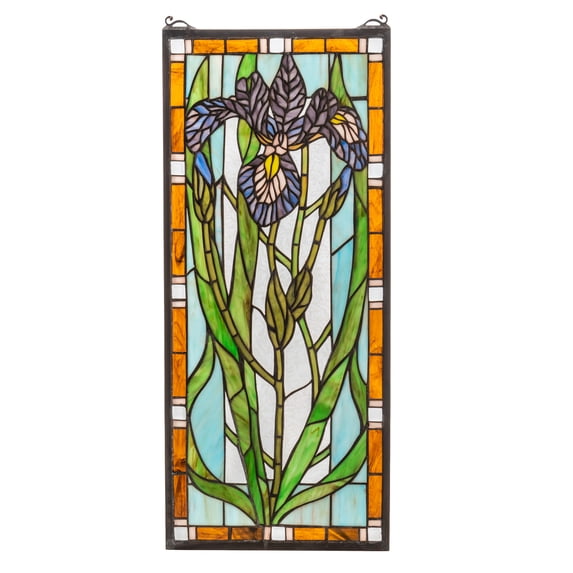 Meyda Tiffany - 69829 - Window - Iris - Zaz Purple/Blue Purple Amber Clear