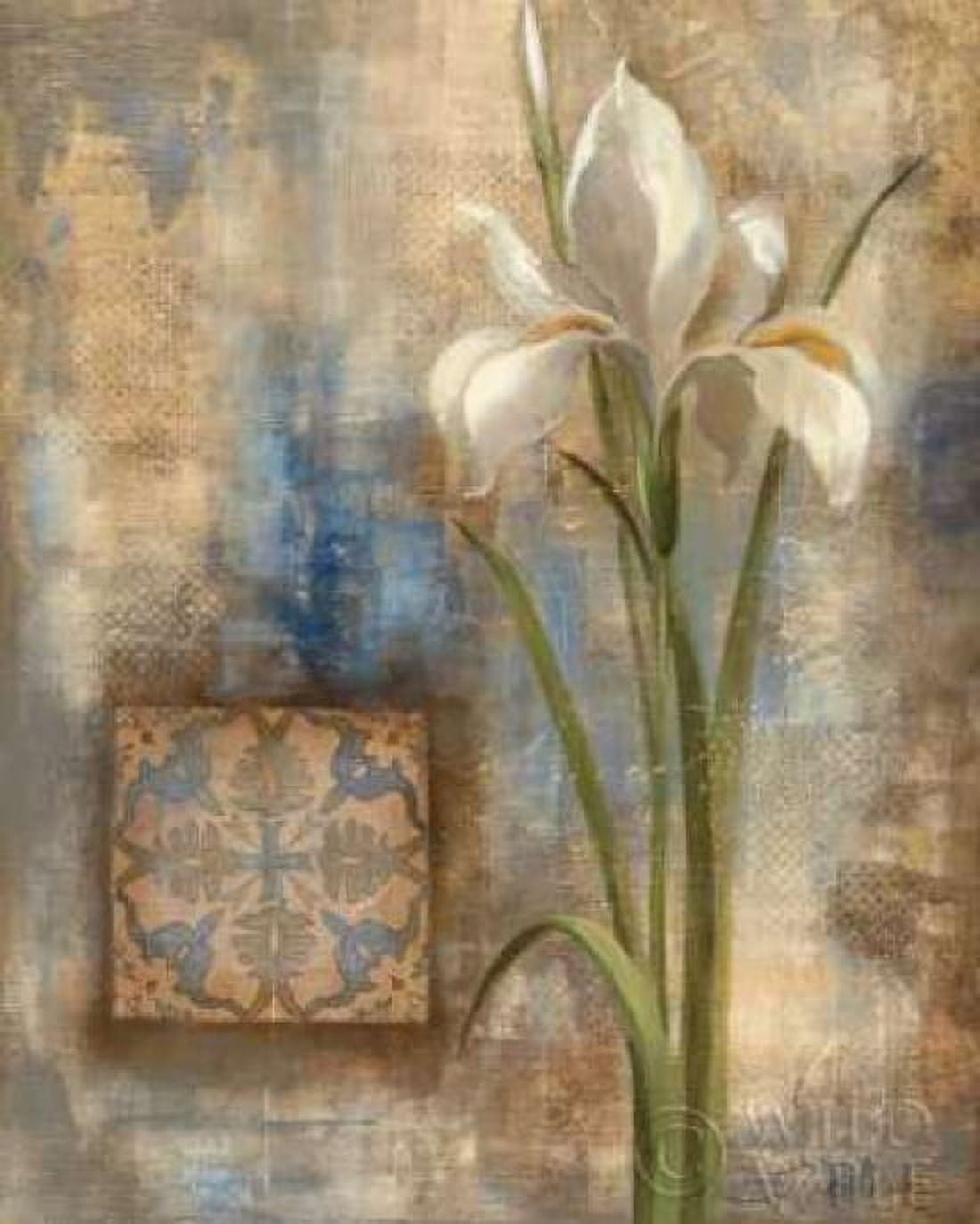 Iris and Tile Canvas Art - Silvia Vassileva (24 x 30)