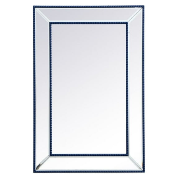 Elegant Decor Iris beaded mirror 36 x 24 inch in blue