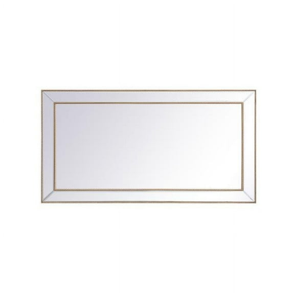 Iris beaded mirror 60 x 32 inch in antique gold