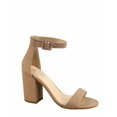 thumbnail image 1 of Iris-s Women's Fashion Open Toe Ankle Strap Buckle High Chunky Heels Dress Sandals Shoes (Taupe. 7), 1 of 2