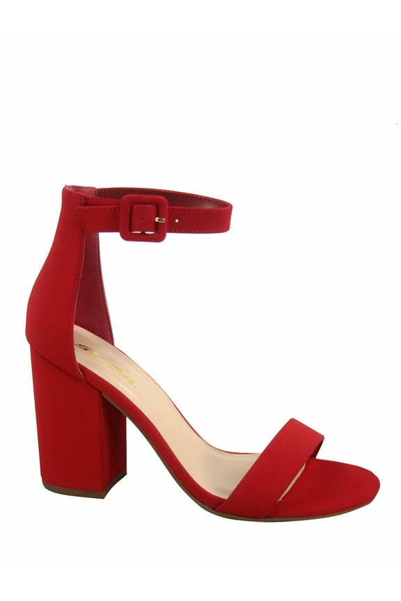 Iris-s Women's Fashion Open Toe Ankle Strap Buckle High Chunky Heels Dress Sandals Shoes