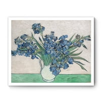 Irises 1890 Canvas Prints of Vincent Van Gogh Famous Oil Paintings Reproduction, Framed Floral Wall Art, 8" X 10"