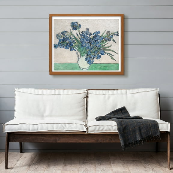 Irises 1890 Canvas Prints of Vincent Van Gogh Famous Oil Paintings Reproduction, Framed Floral Wall Art, 8" X 10"