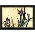 thumbnail image 1 of Irises 40x28 Large Black Ornate Wood Framed Canvas Art by Katsushika Hokusai, 1 of 2