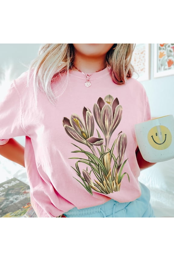 Irises Floral Iris Flowers Botanical Floral Graphic Print Boho Summer Cute Spring Flower T-Shirt All Size S-3XL