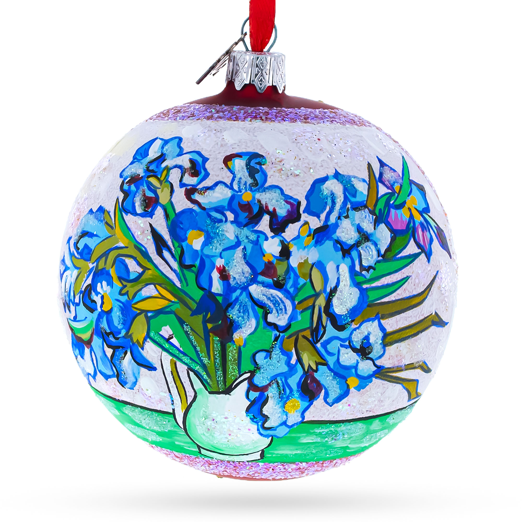 Vincent van Gogh "Irises" Glass Ball Christmas Ornament 4 Inches ...