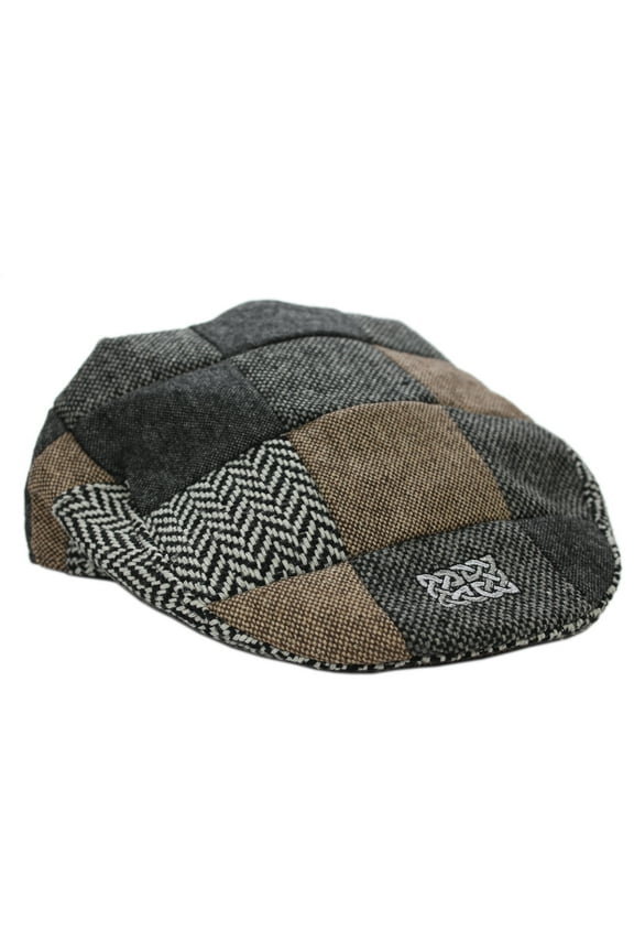 Irish Adult Hat Tweed Flat Cap from Patrick Francis 60% Acrylic and 40% Wool Patchwork Design