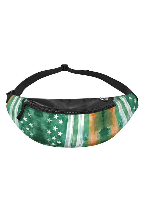 Irish America Flag Pattern Fanny Pack Casual Hands-Free Wallets Waist Pack Phone Bag Carrying All Phones