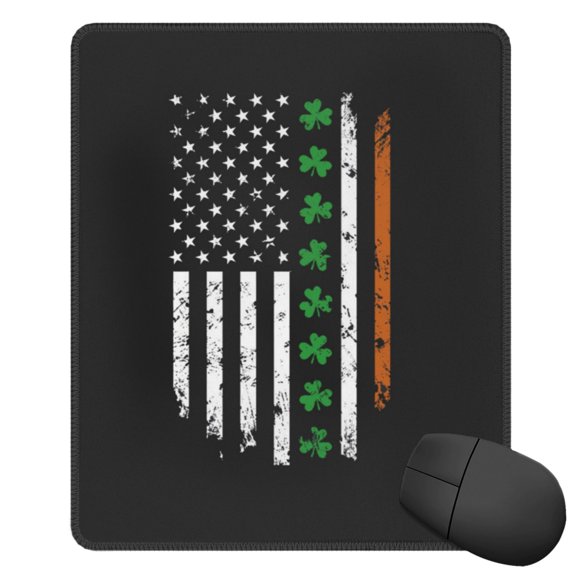 Irish America Flag Square Mousepad Non Slip Rubber Base Mouse Mat For Office Laptop 11.8"X9.8" Inch