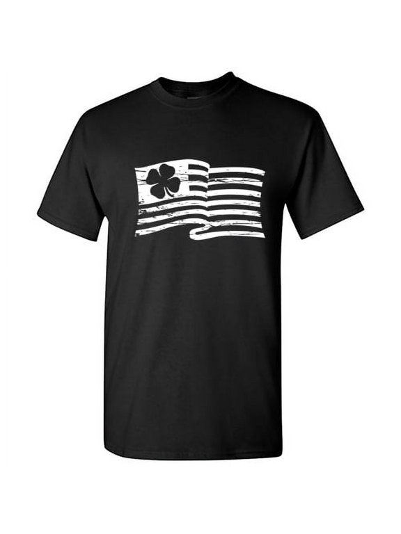 Irish American Flag Mens Tee St Saint Patricks Day Gift Sarcastic Humor Novelty Funny T Shirt