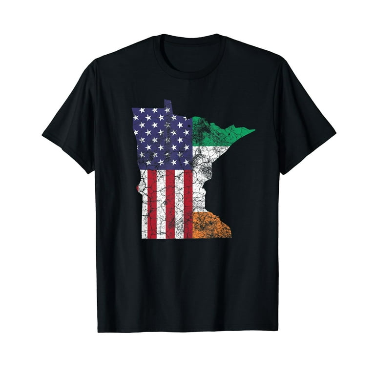 St. Patrick's Day Irish American Flag Vintage T-Shirt