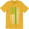 thumbnail image 1 of Irish American Flag Shamrocks St Patrick's Day Worn Look Men's T-Shirt, 1 of 4