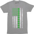 thumbnail image 1 of Irish American Flag Shamrocks St Patrick's Day Worn Look Men's T-Shirt, 1 of 4