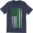 thumbnail image 1 of Irish American Flag Shamrocks St Patrick's Day Worn Look Men's T-Shirt, 1 of 4