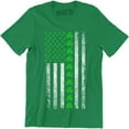thumbnail image 1 of Irish American Flag Shamrocks St Patrick's Day Worn Look Men's T-Shirt, 1 of 4