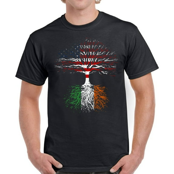 Irish American Roots Graphic Shirt - St Patrick's Day Tees for Men - Irish American Party T-Shirt Gifts
