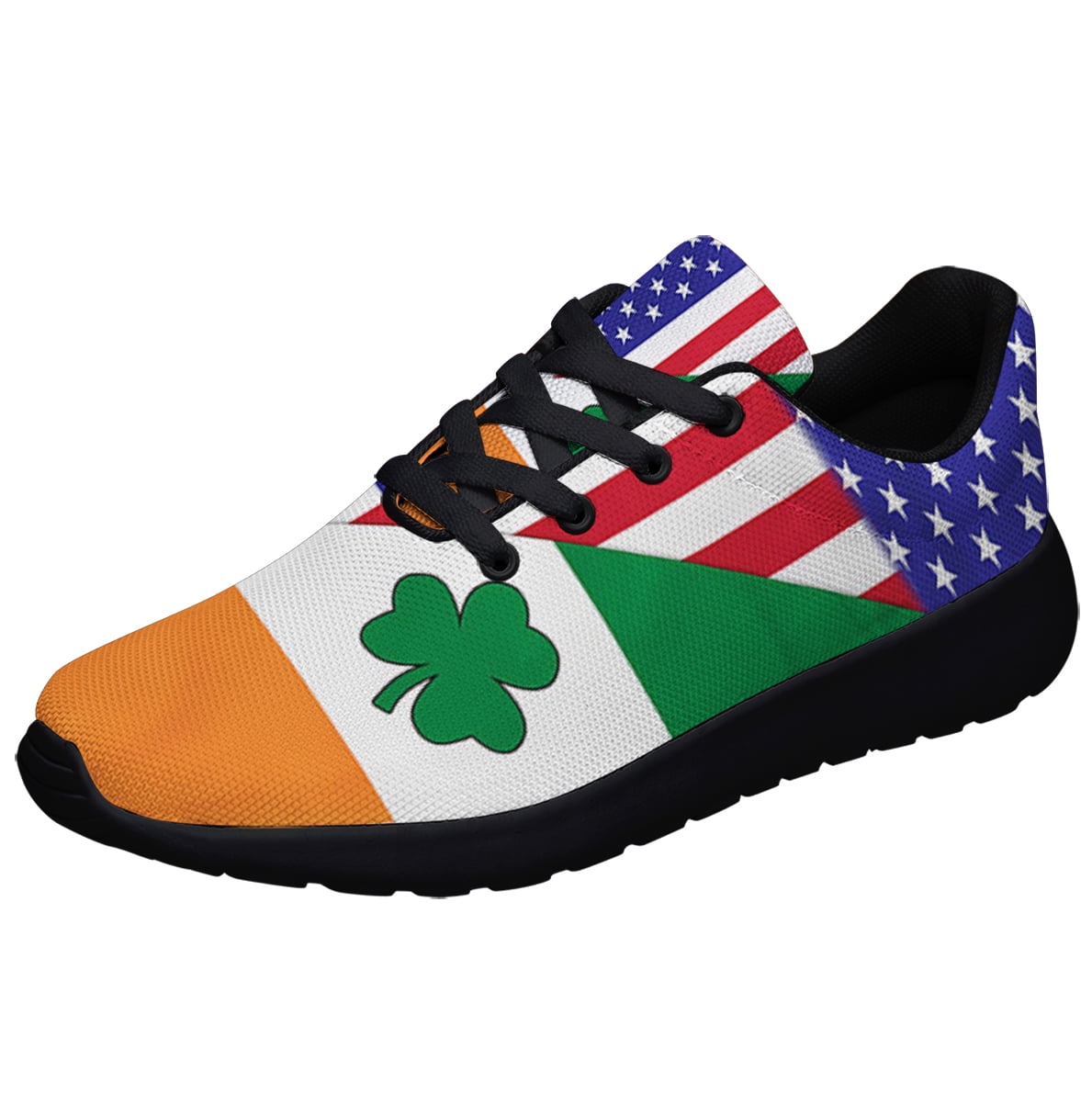 Irish American flag US Shoes Sneakers for Women Men Black Size 4.5 -  Walmart.com