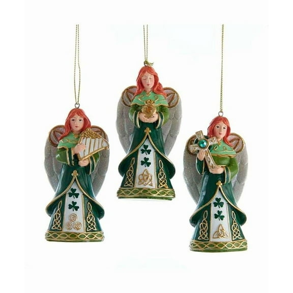 Irish Angel Ornaments, 3 Assorted