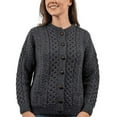 thumbnail image 1 of Irish Aran Merino Wool Cardigan Sweater for Women Button Up Cable Knitted Lumber Jacket Made in Ireland, 1 of 7