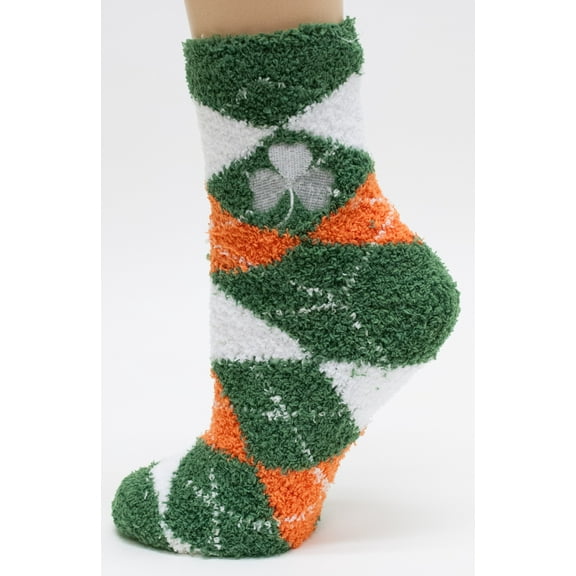 Irish Argyle Fuzzy Socks