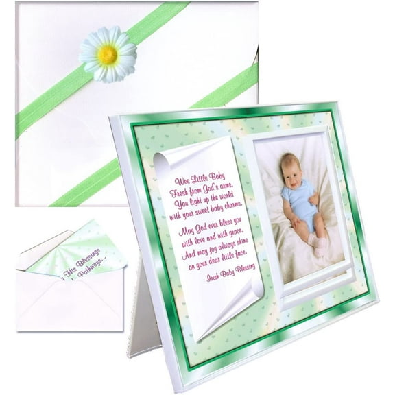 Irish Baby Blessing Gift, Picture Frame Gift-Boxed Set, Tabletop, Holds a 3.5 x 5 Photo