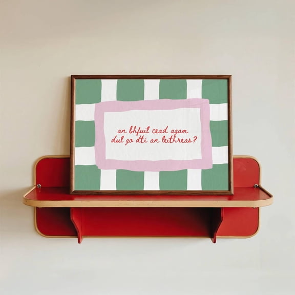 Irish Bathroom Bhfuil Cead Agam Irish Language Retro Portrait Decor Unframed Paper Print