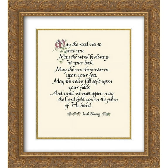 Irish Blessing 2x Matted 12x14 Gold Ornate Framed Art Print by Thomas Simmons