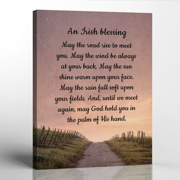 Irish Blessing Canvas Frame, Irish Decor, Irish Wall Decor, Irish Prayer, Irish Gift, May the Road Rise Up To Meet You, 16x20
