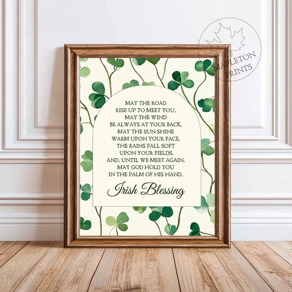 Irish Blessing Celtic Shamrock Home Decor Unframed Paper Print