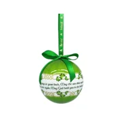 Irish Blessing Christmas Bauble   Celtic Shamrock Ornament with Gift Box, Holiday Tree Decoration