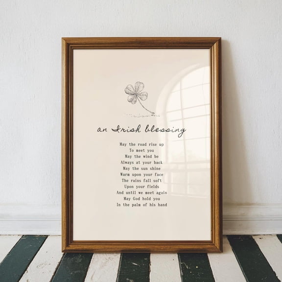 Irish Blessing Clover Quote Wall Art Home Decor