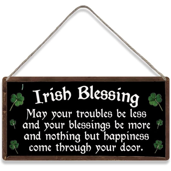 Irish Blessing Happiness Friendship Gift Plaque St Patricks Day Lucky House Sign 10x5 Inch