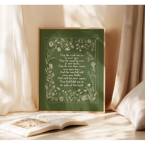 Irish Blessing Print Road Rise To Meet You Celtic Art Home Decor Office Wall Art