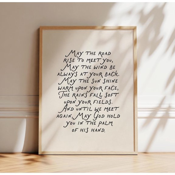 Irish Blessing Road Rise Typography Wall Decor Unframed Paper Print