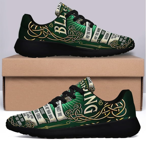 Irish Blessing StPatrick's Day Shoes Sneakers Black Size 3.5