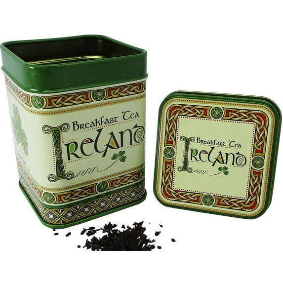 Royal Tara Irish Breakfast Tea of Loose Leaf Blended Black Tea Celtic Tin with Shamrocks and Ireland 1