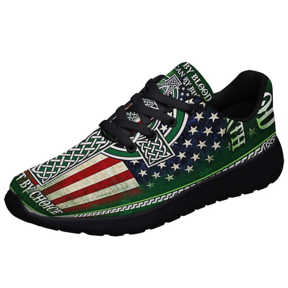Irish By Blood American flag By Birth Patriot By Choice Shoes Sneakers Black Size 4